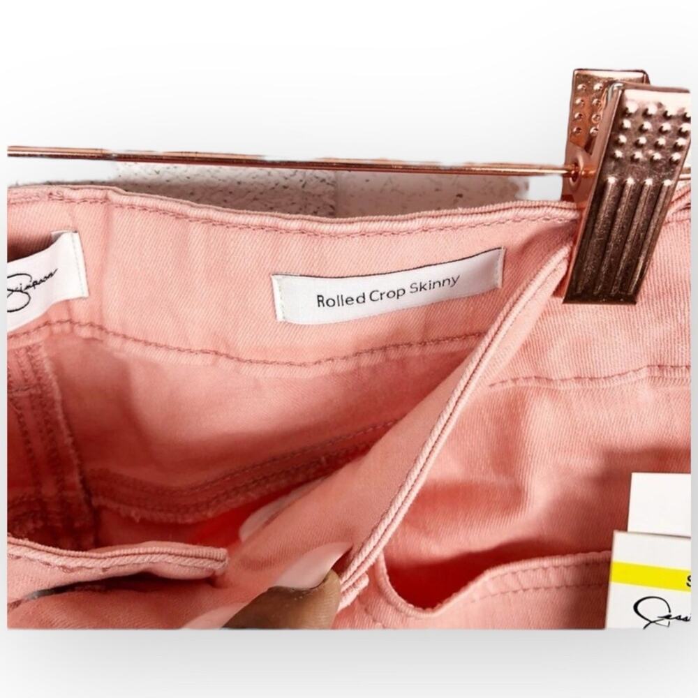 Jessica Simpson Rolled Crop Skinny Jeans Pink Size 6 - Picture 6 of 11